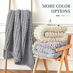 Admitrack Chunky Knit Blanket Throw, 100% Hand Knit Chenille Throw Blanket for Sofa & Home Decor, Soft and Cozy Knitted Throw Blankets (Dark Gray，51""x63""), XNR08