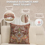 Charlotte Home Furnishings Throw Pillow Covers 16x16 in, Red Dragon Decorative Couch Pillow Covers, Boho Decor European Tapestry Cushion Cases, Living Room Cozy Home Decor, Jacquard Woven Soft Cotton