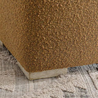 KINWELL 18.5" Wide Modern Square Boucle Upholstered Ottoman with Solid Wood Legs Set of 2, Cube Ottoman Multi-Functional Sofa Footrest, Extra Seating for Living Room, Bedroom, Fully Assembled (Brown)