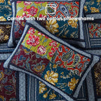 Secgo King Comforter Set for Bed - 100% Cotton Quilts Queen Size, Black Bedspreads (96 * 104 Inch) with 2 Pillow Shams