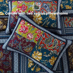 Secgo Queen Comforter Set for Bed - 100% Cotton Quilts Queen Size, Burgundy Bedspreads (90 * 98 Inch) with 2 Pillow Shams, Patchwork Reversible Lightweight Bedding