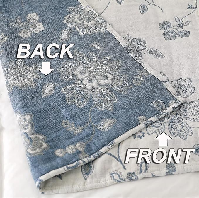 MSGKV Boho Throw Blanket for Couch Sofa Bed Decor, 100% Cotton Blankets Warm Versatile KnitWoven Blanket, Super Soft Warm & Decorative Blanket for Sofa Bed Living Room, 78''Wx 90''L