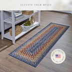 Maples Rugs Marion Bohemian Braided Design Print Runner Rug – Made in USA – Washable, Non Slip Indoor Carpet for Hallway, Kitchen, and Laundry Room, 2' x 6', Multi-Color