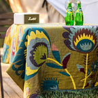 Snycler Boho Throw Blanket for Bed, 100% Organic Cotton Muslin Soft Throw-Yellow Boho Floral Farmhouse Rustic Spring Summer Fall Decor Blanket for Couch Sofa Quilt and Gift, 80" x 90"