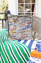 Catstudio Lake Michigan Embroidered Decorative Throw Pillow