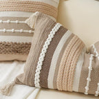 BlissBlush Decorative Lumbar Throw Pillow Cover 14x24 Boho Brown Accent Cushion for Couch Sofa Farmhouse Pillowcase for Bedroom Living Room Home Décor Cover ONLY