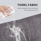 Convertible Sofa Bed, 3 in 1 Pull Out Couch, Loveseat Sleeper with Side Pocket, Living Room Sofa with Adjustable Backrest | USB Charging Port | Two Pillows | Towel Fabric | Dark Gray