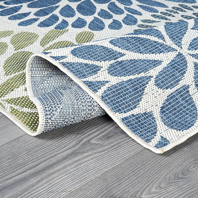 Beverly Rug Outdoor Rug 10x14 Modern Exotic Tropical Leaf Area Rugs for Indoor and Outdoor Patio Deck Porch Garden Water Resistant Washable Outside Carpet (10 x 14 Olive)