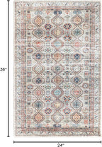 Keen Home Design 2x3 Rug - Machine Washable Entry Rug with Non-Slip Backing, Ideal for Enteryway, Kitchen, Bathroom, Laundry Room - Vintage, Easy Clean, Durable, Low Pile Rug - (2' x 3')