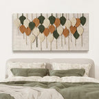 Boho Wall Modern Wall Art Print Paintings Leaves Feather Multicolor Canvas Wall Art Decor For Living Room Bedroom Apartment Kitchen Home Wall Decor 24"W X 48"L Ready To Hanging