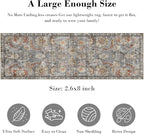 RUGSURE Washable Area Rugs - Perfect for Living Room, Bedroom, Kids Room, Nursery - Stain & Water Resistant Non-Slip, Pet & Child Friendly, Vintage Tribal Area Rugs (Turmeric and Grey, 2'6'' x 8')
