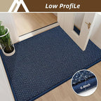 COSY HOMEER-Door-Mat 24"x36" Non Slip Absorbent Entryway Rugs Dirt Trapper Doormats Washable Entrance Mats Low Pile Welcome Floor Mat for Front Back Door and Entry Mats,Navy Blue
