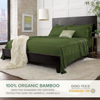 California King Sheets by Pure Bamboo, Genuine 100% Organic Viscose Derived from Bamboo Bed Sheet Set, Soft & Cooling, Double Stitching, Lifetime Quality Promise (California King, Pesto)
