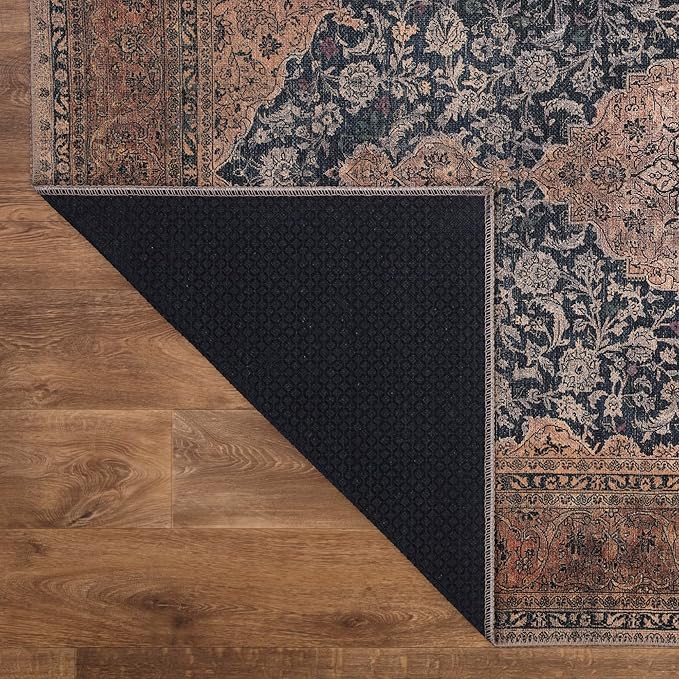 Keen Home Design 3x5 Rug - Machine Washable Entry Rug with Non-Slip Backing, Ideal for Enteryway, Kitchen, Bathroom, Laundry Room - Vintage, Easy Clean, Durable, Low Pile Rug - (3' x 5')