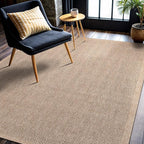CAMILSON Easy Jute Rug 5x7, Indoor Outdoor Natural Color Fiber Area Rugs for Living Room Patio and Kitchen Rug Herringbone Seagrass Woven Design Easy-Cleaning Washable Outside Carpet Alfombras 5 x 7