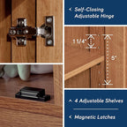 Sauder Select Storage Cabinet, Pantry Cabinet Kitchen Storage with Adjustable Shelves, Bathroom Storage Cabinet, in Highland Oak