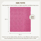 Carriediosa Chunky Knit Throw Blanket 60" X 80" Twin, 100% Hand Made Large Chenille Loop Yarn Soft Fluffy Throws for Couch Sofa Bed, Big Crochet Cozy Heavy Thick Cable Woven Blankets, Hot Pink