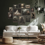 LANCHI95 12 Pcs Halloween Wall Art Prints, Vintage Witch Posters, Cute Ghost Pictures for Bedroom Decor (UNFRAMED)