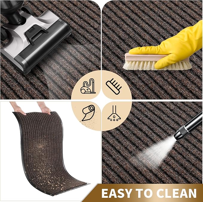 Yimobra Front Door Mat Outdoor Indoor Entrance, 100% Waterproof All-Season All Weather Doormat, Welcome Matt Outside Entry, Non Slip, Low Profile, Heavy Duty Patio Porch Floor Mats,36 x 24