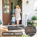 Yimobra Welcome Mat Outdoor Indoor, 36x24 All-Season Waterproof, All-Weather Heavy Duty Doormat, Low Profile Porch Patio Entrance Mat, Sturdy Natural Rubber, Dark Grey