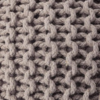 REDEARTH Round Pouf Foot Stool Bean Bag Ottoman - Hand Knitted Boho Pouffe - Home Decor Poof - Stuffed Foot Rest for Living Room - Nursery - Bedroom - Patio (19.5"x19.5"x14") - Taupe