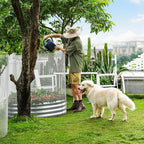 Land Guard 3×3×3ft Galvanized Raised Garden Bed Kit, Round Galvanized Planter Raised Garden Boxes Outdoor, Large Metal Raised Garden Beds for Vegetables, Silver