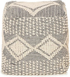 REDEARTH · Tufted Pouf Ottoman with Filler Textured Storage Cube Bean Bag Pouffe Footrest for Living Room, Bedroom, Nursery, Kidsroom; 100% Cotton (17.5"X17.5"X17.5", Cube Diamond Medley Gray)