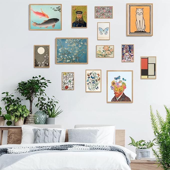 Fardes Eclectic Home Decor, Maximalist Wall Decor for Bedroom, 13 pcs of Eclectic Room Decor Aesthetic Pictures, Maximalist Wall Prints for Dorm Decor