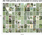 Y2K BOO Sage Green Aesthetic Wall Collage Kit – 100 Soft & Serene Photos, 4"x6" Semi-Gloss Prints for Teen Girls Dorm Room Decor, Calm Sage Green Moments, Ideal Gift for Birthday & Graduation
