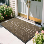 Yimobra Welcome Mat Outdoor Indoor, All-Season Waterproof Front Door Mat Outside Entrance, All-Weather Heavy Duty Non-Slip Doormat, Low Profile Porch Patio Entrance Mats, 60x36, Coffee