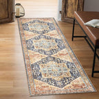 Keen Home Design 2x7 Rug - Machine Washable Runner Rug with Non-Slip Backing, Ideal for Hallway, Entryway, Kitchen, Laundry Room - Vintage, Easy Clean, Durable, Low Pile Rug - (2'6" x 7')