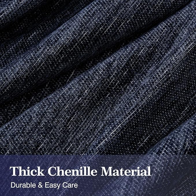 MaymissCouch Cover for Dogs Sectional Sofa Covers Washable for 3 Cushion Couch, Chenille Couch Cover Blanket, Sectional Sofa Slipcovers, Multi-Use Furniture Protector for Kids, Pets, 71" X150", Navy