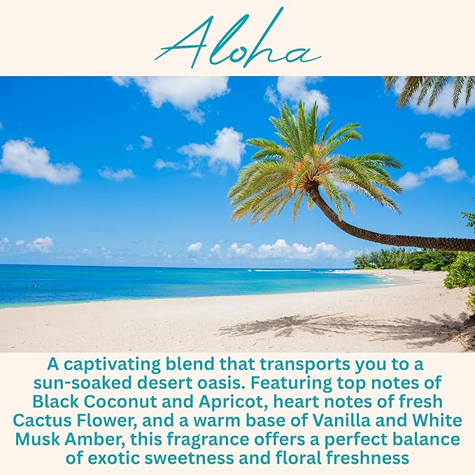 Aloha Scented Candle, Many Scents to Choose from, All Natural Non-Toxic Soy Wax, Handmade in The USA(Aloha)