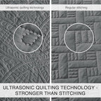 Love's cabin Quilts for Full Bed Dark Grey Bedspreads Bedding Set - Lightweight Bedspread Comforter - Coin Pattern Bedding Coverlet for All Season - 3 Pieces (1 Quilt, 2 Pillow Shams)