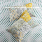 Secgo Queen Comforter Set for Bed - 100% Cotton Quilts Queen Size, Black Bedspreads (90 * 98 Inch) with 2 Pillow Shams, Patchwork Reversible Lightweight Bedding