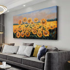 Yuaxker Flowers Canvas Wall Art Sunflower Flower Canvas Painting Yellow Aesthetic Wall Decor Artwork for Living Room Bedroom Dining Room Office Home Decor 20x40inch