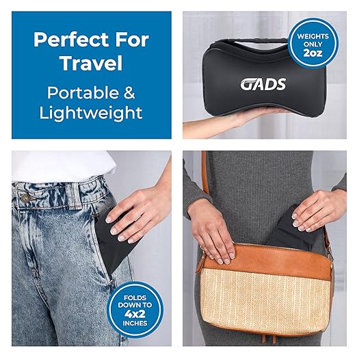 Inflatable Knee Pillow for Side Sleepers - Travel Knee Pillow - Leg Pillow for Side Sleeping - Hip, Back and Sciatica Pain Relief Pillow - Lightweight & Portable for Travel - Black