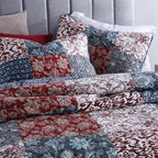 Secgo Twin Comforter Set for Bed - 100% Cotton Quilts Twin Size, Black Bedspreads with 2 Pillow Shams, Patchwork Reversible Lightweight Bedding