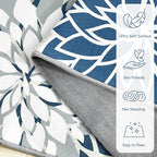 Area Rug 2x3 Blue White Washable Entry Small Rug Multicolored Tropical Botanical Modern Floral Indoor Kitchen Door Mat Entrance Carpet Non Slip for Bedroom Living Room, Porch