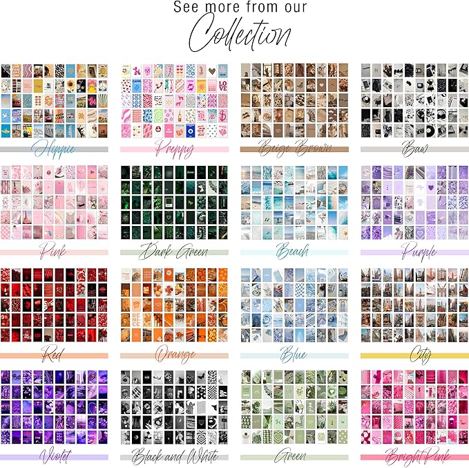 Y2K BOO Elegant Blue and White Wall Collage Kit - 50 Aesthetic Posters for Room Decor, Perfect Dorm and Bedroom Wall Art, Tranquil Blue and White Collage Kit for Teen Girls and Serene Spaces