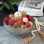 ANDALUCA Decorative Balls Bag Bowl Filler Home Decor (Red Gold)