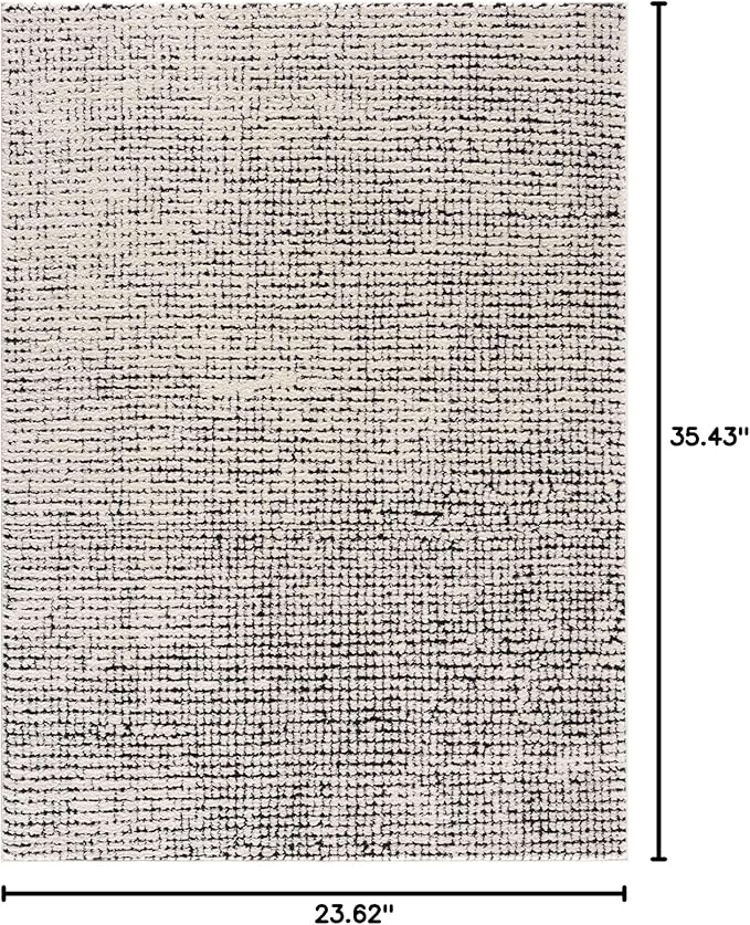 BoutiqueRugs Keita Black & White Mosaic Area Rug - Rose Cream - 2' x 2'11"