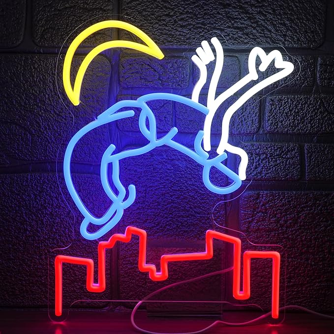 Parkour Sport Neon Sign for Wall Decor, Led Inspirational Sign Sport Neon Light for Classroom Man Cave Gym(15.75 * 12.6In)