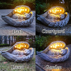 Solar Cat Garden Statues Outdoor Décor-Cat Figurines Solar LED Light Lawn Ornaments - Yard Decorations for Patio, Balcony, Backyard -Unique Birthday House Warming Gifts for Mom