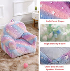 Toddler Chair, Glow in The Dark Kids Sofa Bean Bag Chair for Kids Children Couch Toddler Mini Sofa Armchair for Children, Lightweight Children Sofa Chairs (Rainbow Pink)