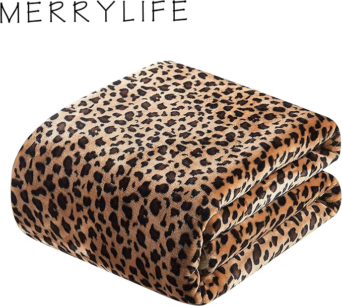 MERRYLIFE Leopard Throw Blanket Decorative Fleece Throw | Ultra-Plush Colorful Oversized | Couch Blanket Travel Lap | (50" 60", Cheetah)