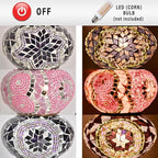 Mozaist Turkish Mosaic Lamp with Bulb – 3 Mosaic Sphere Table Light, Purple Basil