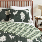 Lodge Bedspread King Size Quilt with 2 Shams. Cabin 3- Piece Reversible All Season Quilt Set. Rustic Quilt Coverlet Bed Set. Rio Ridge Collection (Forest Green)