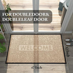 Yimobra Door Mat Indoor Outdoor Entrance, Non Slip Welcome Front Doormats, Heavy Duty Rubber Backing, Stain and Fade Resistant, Low Profile, Easy Clean Patio Garage Floor Mats, 47 x 32, Beige