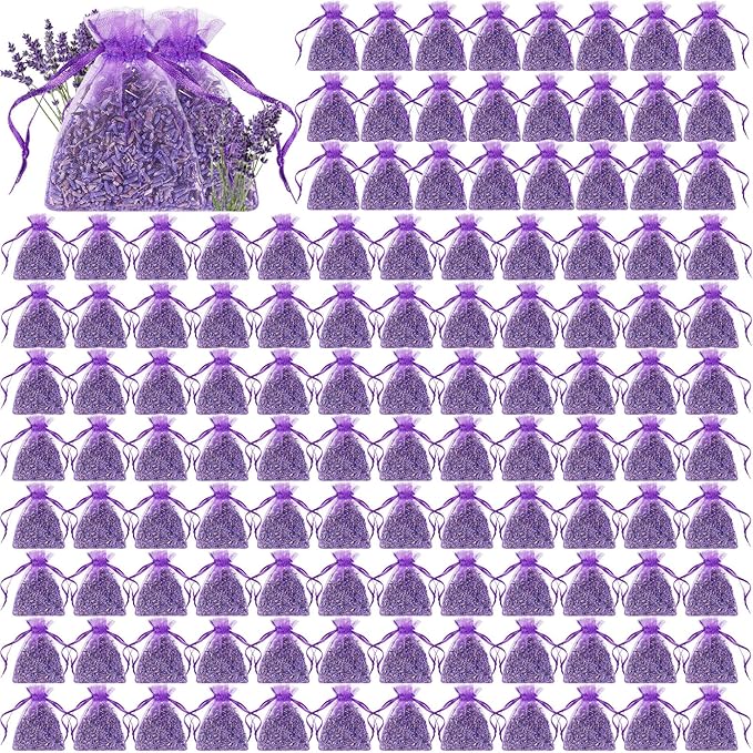 Demissle 240 Pcs French Lavender Sachets Bags Bulk for Drawers and Closets Home Fragrance Dried Flower Lavender Sachets Bridal Shower Favors